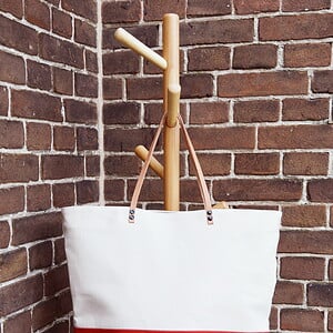 Grote handtas oranje beige