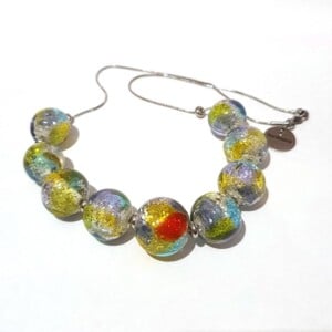 Ketting glaskralen lente glitters