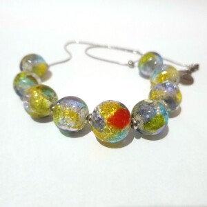 Ketting glaskralen lente glitters