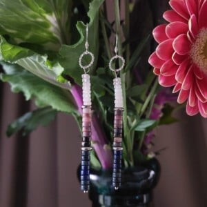 Lapis Lazuli Gemstone Disc Drop Earrings