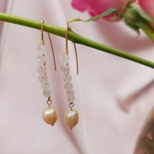 Malaysia Jade & Freshwater Pearl Drop Earrings