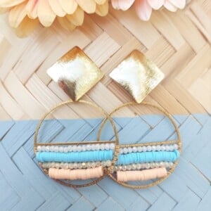 Nude Semicircle Wire Wrapped Hoops