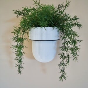 Plantendrager Flora Zwart ø12 cm Eco + Pot Light Marble Grey