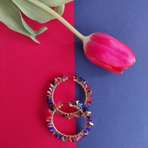Scarlet Wire Wrapped Hoops