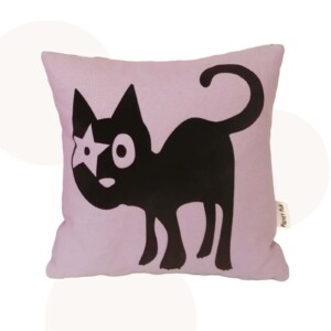 Sierkussen Hoshi de Kat | Lila | 30 x 30 cm | Kinderkamer decoratie