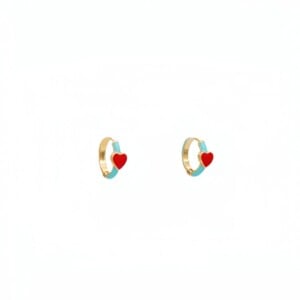 Snoep hart hoepels |  zoet en elegant | rood hart met blauwe ring, roze hart met witte ring
