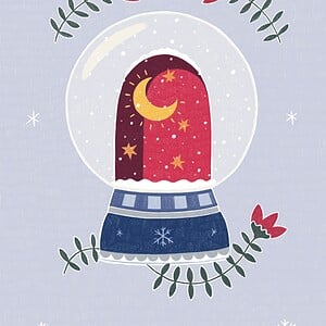 Snowglobe kerstkaartje A6