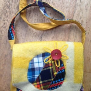 Tas van stropdassen en vintage deken