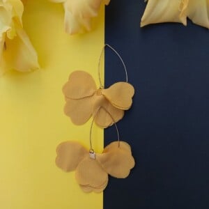Tulip Petal Earrings - Yellow