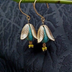 Turquoise Blossom Dangle Earrings