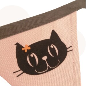 Vlaggenlijn Mimi de Poes - Miauw! | Peach | 1.75 mtr | Handgemaakt :)