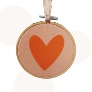 Bamboo ring - Hart | Peach + Oranje |  11cm | Wanddecoratie