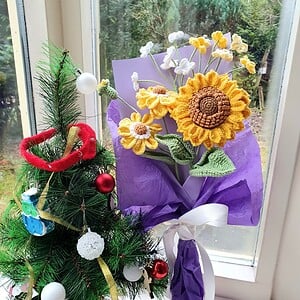 gehaakte zonnebloemen boeket