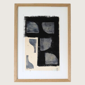 Abstract handgemaakte poster zwart