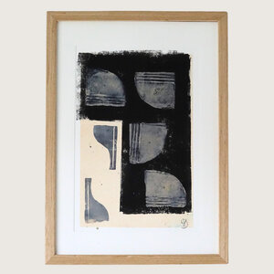 Abstract handgemaakte poster zwart