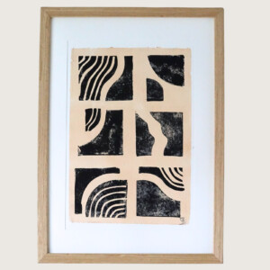 Abstracte handgemaakte poster beige
