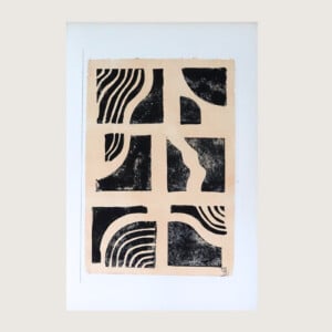 Abstracte handgemaakte poster beige