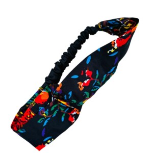 Haarband Ikara zwart met bloemen