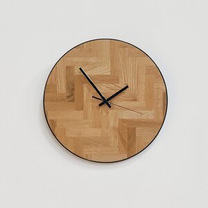 Handmade Herringbone Clock - Upcycled Oak Masterpiece