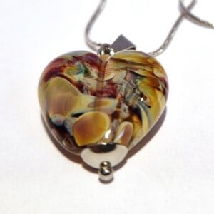 Ketting glaskraal hartje multicolor