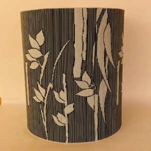 Lampenkap met Japanse vintage stof bamboepatroon blauw