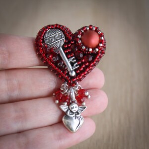 Unieke "Sleutel tot mijn hart" broche voor valentijnsdag, een romantisch cadeau voor haar.