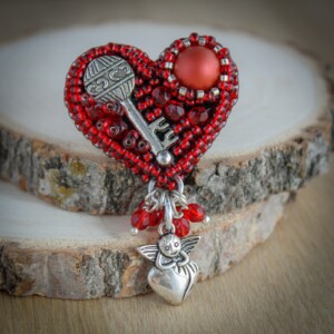 Unieke "Sleutel tot mijn hart" broche voor valentijnsdag, een romantisch cadeau voor haar.