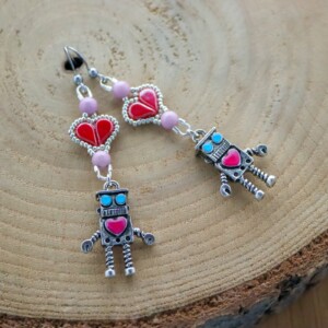 valentijns robot oorbellen