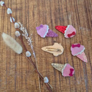 Alligatorclipjes met glitterijsjes