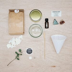 DIY pakket - Kaars met edelsteen en geurolie - Kerst