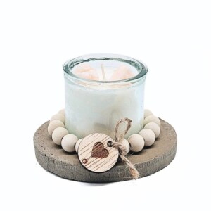 DIY pakket - Kralenkaarsje met geurdecoratie - rozengeur