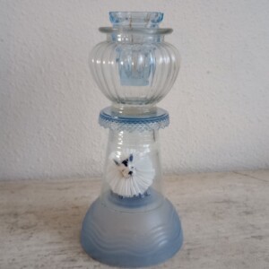 Delfts Blauw Molensteenkraag glasobject met kandelaar functie