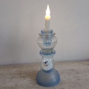 Delfts Blauw Molensteenkraag glasobject met kandelaar functie
