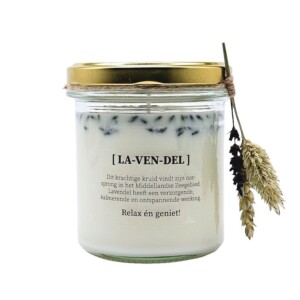 Geurkaars met bloemen - lavendel