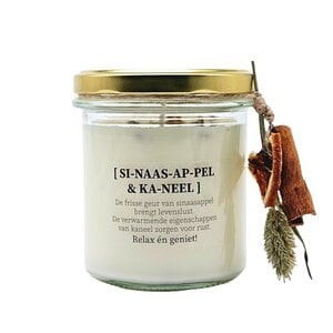 Geurkaars met droogbloemen - sinaasappel en kaneel