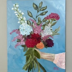 "I can buy myself flowers" - original artwork in oil paint