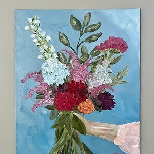 "I can buy myself flowers" - original artwork in oil paint