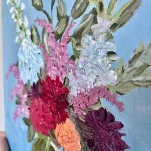 "I can buy myself flowers" - original artwork in oil paint