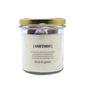 Kaars met edelsteen en geurdecoratie - Amethist
