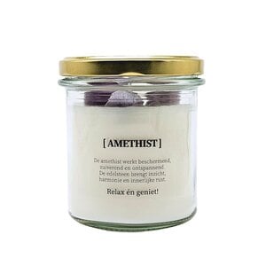 Kaars met edelsteen en geurdecoratie - Amethist
