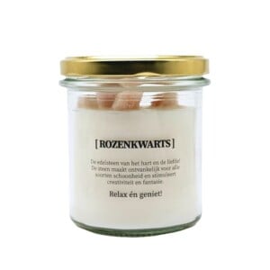 Kaars met edelsteen en geurdecoratie - Rozenkwarts