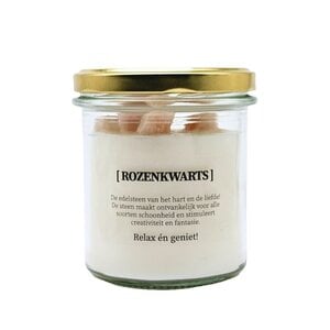 Kaars met edelsteen en geurdecoratie - Rozenkwarts