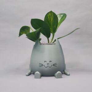 Katten Pot Cat Planter Sitting Happy Pot Plantenpot Zittende Smilende 3D geprinte Maat M