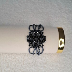 Kristallen Armband "Bloemenmand" - Zwart