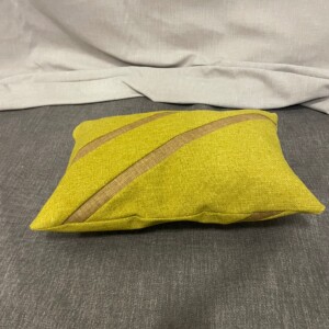Kussenhoes voor binnen of buiten streep geel met beige