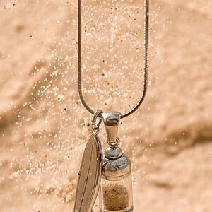 Laguna Beach Pendant Shortboard Ketting Zilver - Laguna Treasures