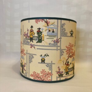 Lampenkap met Japanse afbeelding groen creme