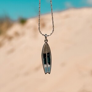 Oceaan Shortboard Ketting Zilver - Laguna Treasures