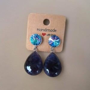 Oorbellen Swarovski Vitrail Light en amethist druppels