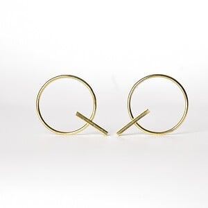 Oorstekers - GITTE - verguld zilver